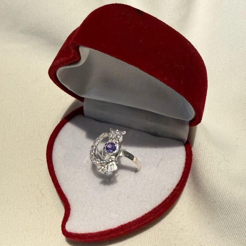Sterling Silver Purple Halo Statement Ring